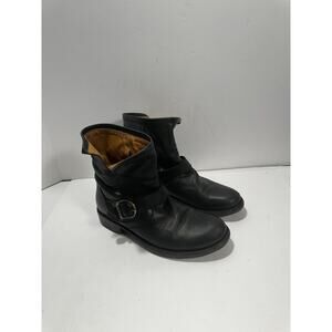 Fiorentini + Baker‎ Sz 7 (37 EUR) black Leather Ankle Fashion Biker Boots Bootie